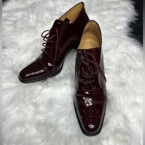 Woman’s Vintage Franco Sarto Lace-Up Oxford Heels Booties Size 9